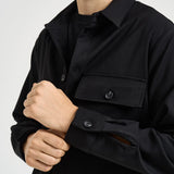Camicia uomo con tasche a patta nera C1I9MBV NERO IMPERIAL 