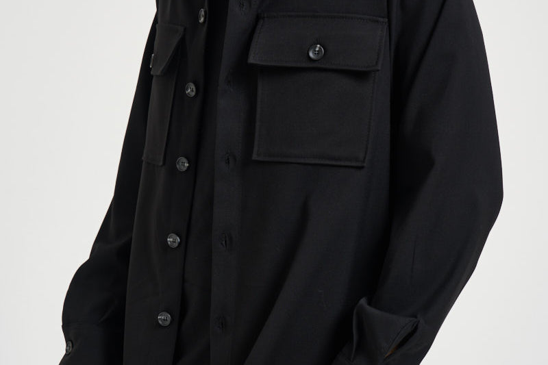 Camicia uomo con tasche a patta nera C1I9MBV NERO IMPERIAL 