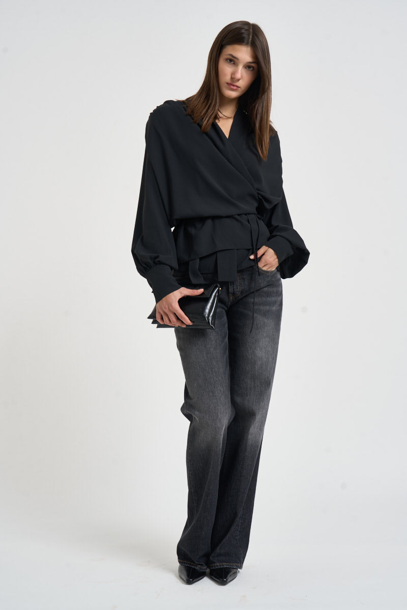 Blusa donna Bliss scollo a V nera BLISS BLACK IRO 