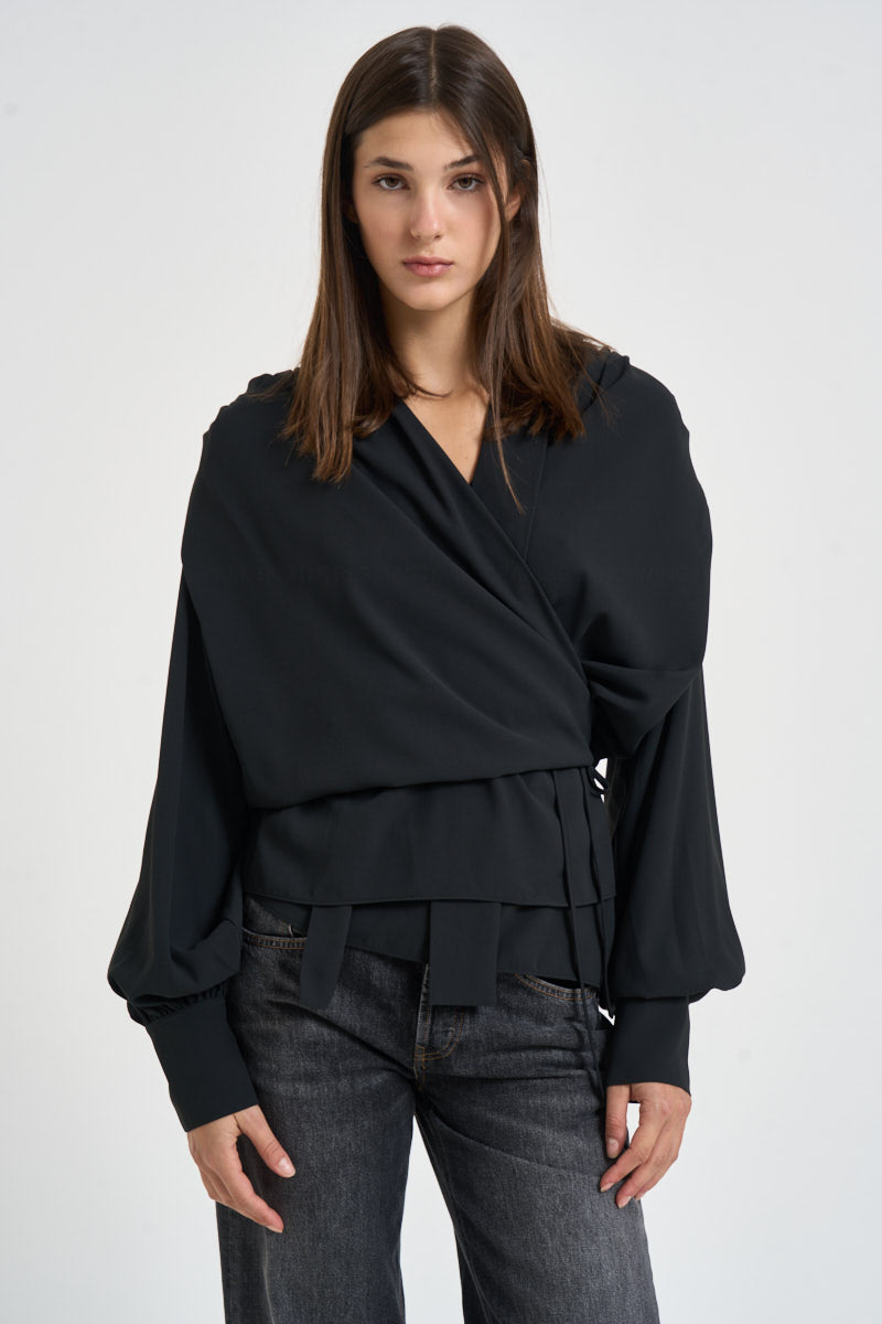 Blusa donna Bliss scollo a V nera BLISS BLACK IRO 