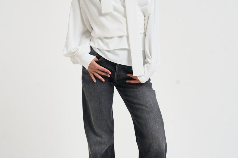 Blusa donna Bliss con nastro sul collo bianca BLISS CLOUD IRO 