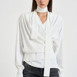 Blusa donna Bliss con nastro sul collo bianca BLISS CLOUD IRO 