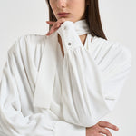 Blusa donna Bliss con nastro sul collo bianca BLISS CLOUD IRO 