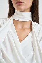 Blusa donna Bliss con nastro sul collo bianca BLISS CLOUD IRO 