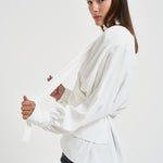 Blusa donna Bliss con nastro sul collo bianca BLISS CLOUD IRO 