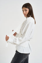 Blusa donna Bliss con nastro sul collo bianca BLISS CLOUD IRO 