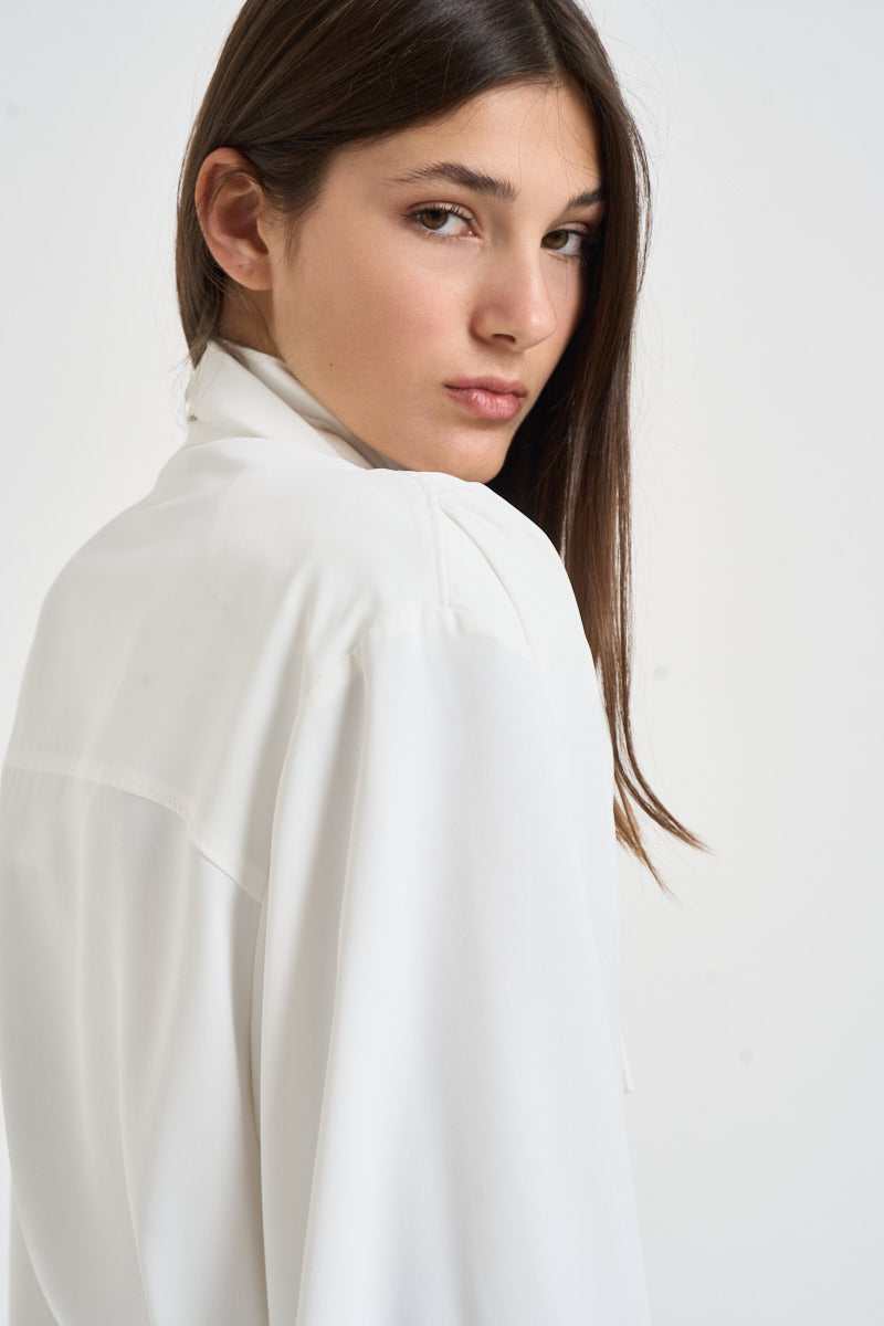 Blusa donna Bliss con nastro sul collo bianca BLISS CLOUD IRO 