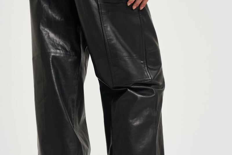 Pantalone donna Dill in pelle nero DILL BLACK IRO 