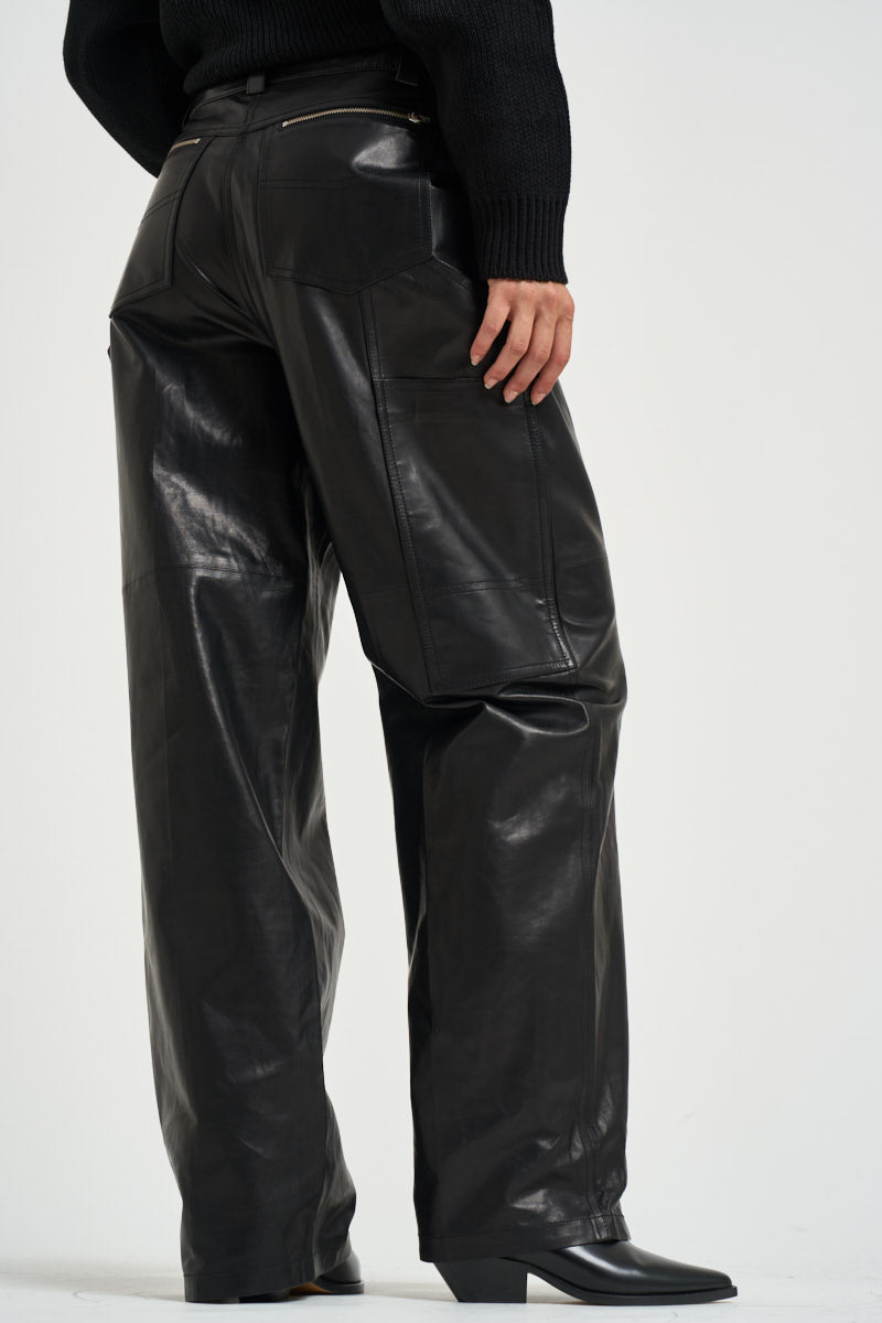Pantalone donna Dill in pelle nero DILL BLACK IRO 