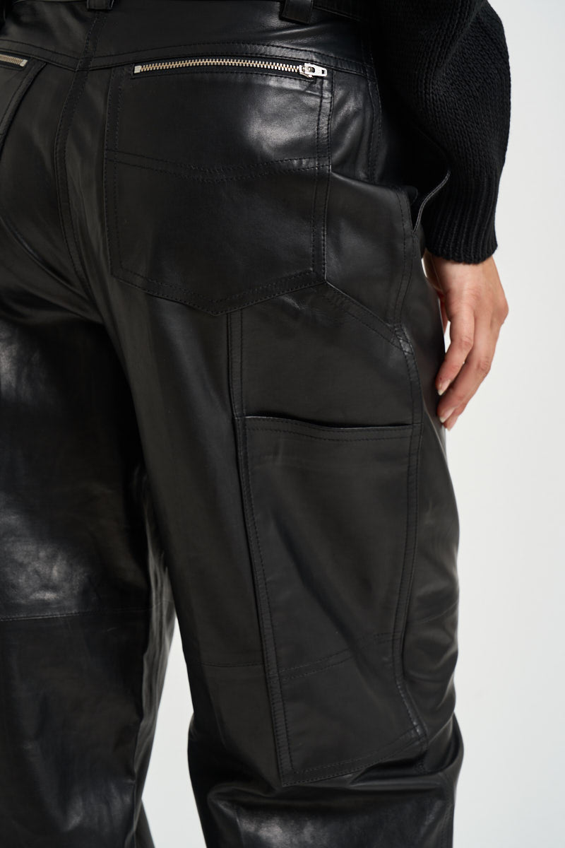 Pantalone donna Dill in pelle nero DILL BLACK IRO 