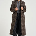 Cappotto donna lungo a quadri marrone IGLIA EARTHYBROWN IRO 
