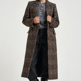 Cappotto donna lungo a quadri marrone IGLIA EARTHYBROWN IRO 