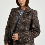 Cappotto donna lungo a quadri marrone IGLIA EARTHYBROWN IRO 