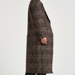 Cappotto donna lungo a quadri marrone IGLIA EARTHYBROWN IRO 
