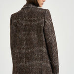 Cappotto donna lungo a quadri marrone IGLIA EARTHYBROWN IRO 