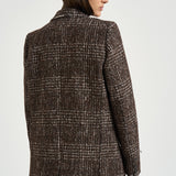 Cappotto donna lungo a quadri marrone IGLIA EARTHYBROWN IRO 