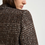 Cappotto donna lungo a quadri marrone IGLIA EARTHYBROWN IRO 