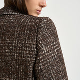 Cappotto donna lungo a quadri marrone IGLIA EARTHYBROWN IRO 