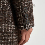 Cappotto donna lungo a quadri marrone IGLIA EARTHYBROWN IRO 
