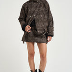 Trench donna corto Inja in tweed marrone INJA EARTHYBROWN IRO 