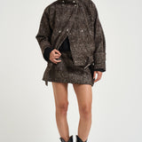 Trench donna corto Inja in tweed marrone INJA EARTHYBROWN IRO 
