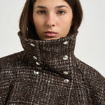 Trench donna corto Inja in tweed marrone INJA EARTHYBROWN IRO 