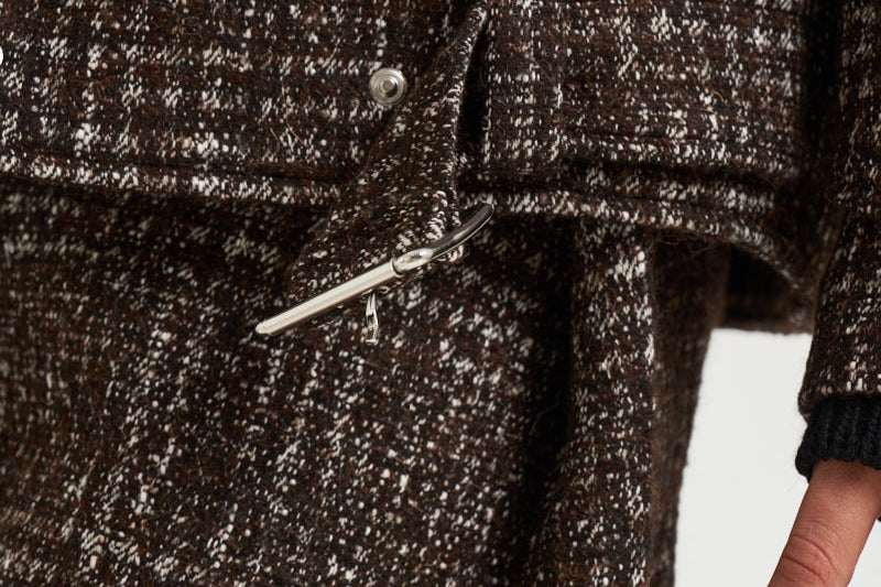 Trench donna corto Inja in tweed marrone INJA EARTHYBROWN IRO 