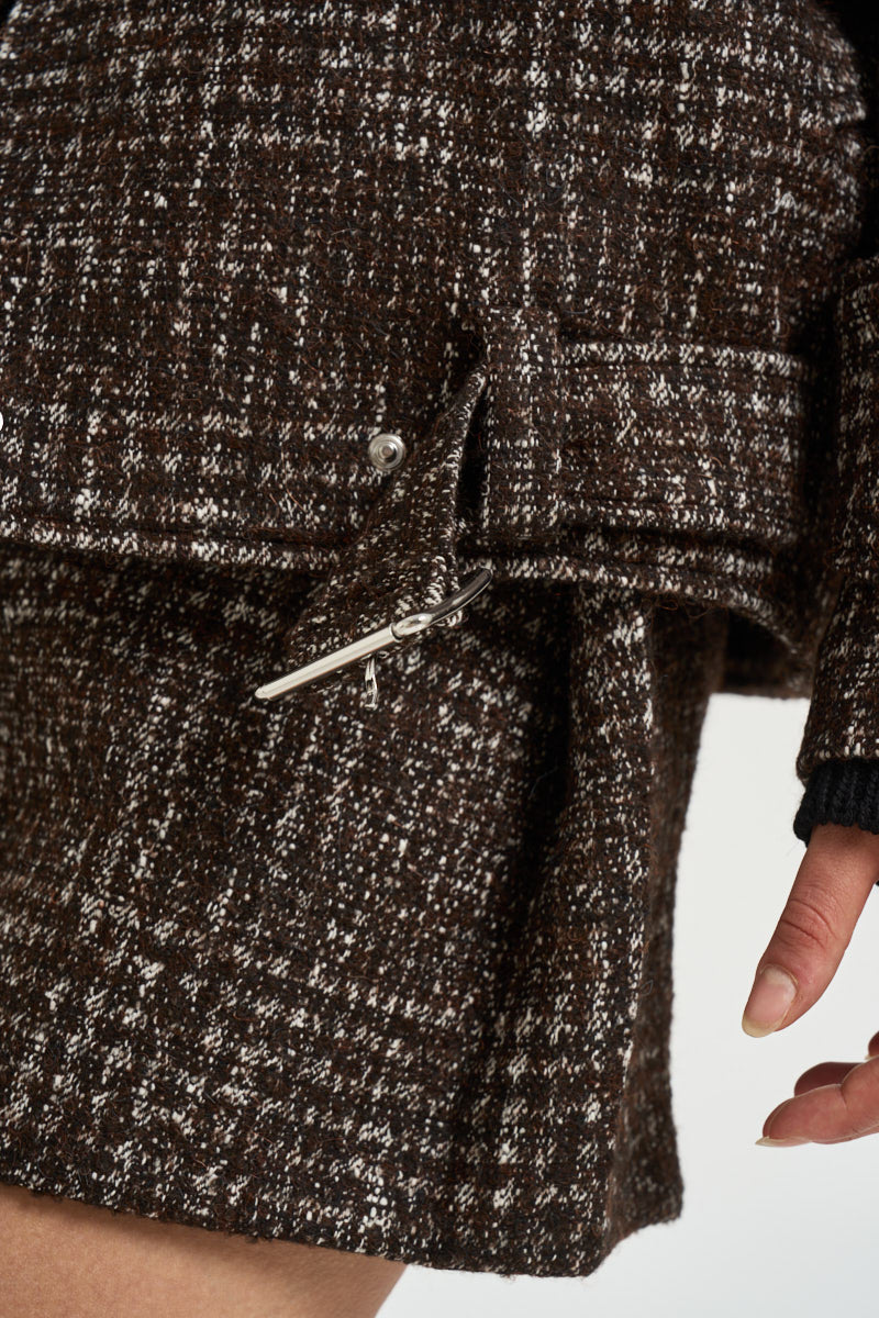 Trench donna corto Inja in tweed marrone INJA EARTHYBROWN IRO 