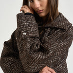Trench donna corto Inja in tweed marrone INJA EARTHYBROWN IRO 