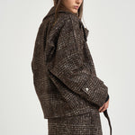 Trench donna corto Inja in tweed marrone INJA EARTHYBROWN IRO 