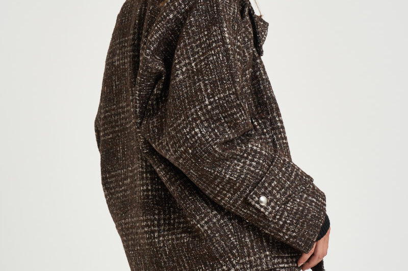 Trench donna corto Inja in tweed marrone INJA EARTHYBROWN IRO 