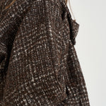 Trench donna corto Inja in tweed marrone INJA EARTHYBROWN IRO 