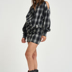 Abito donna corto Narissa a quadri grigio NARISSA DARKGREYCHECK IRO 