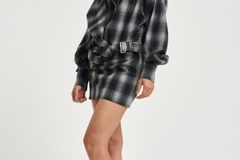 Abito donna corto Narissa a quadri grigio NARISSA DARKGREYCHECK IRO 