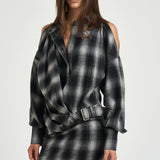 Abito donna corto Narissa a quadri grigio NARISSA DARKGREYCHECK IRO 