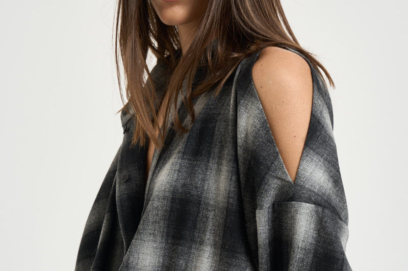 Abito donna corto Narissa a quadri grigio NARISSA DARKGREYCHECK IRO 
