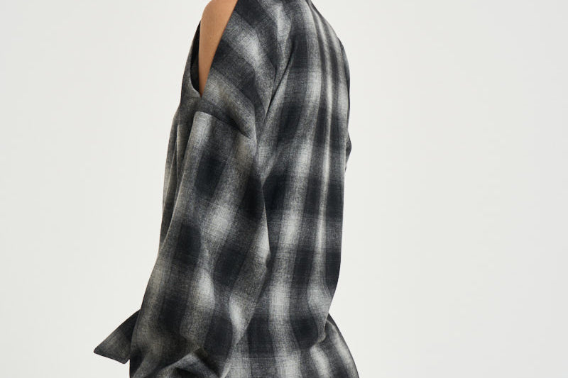 Abito donna corto Narissa a quadri grigio NARISSA DARKGREYCHECK IRO 