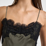 Top donna satinato verde oliva NATRON TURTLESHELL IRO 