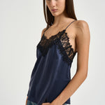 Top donna satinato blu notte NEWIN INKBLUE IRO 