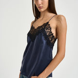 Top donna satinato blu notte NEWIN INKBLUE IRO 