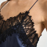 Top donna satinato blu notte NEWIN INKBLUE IRO 