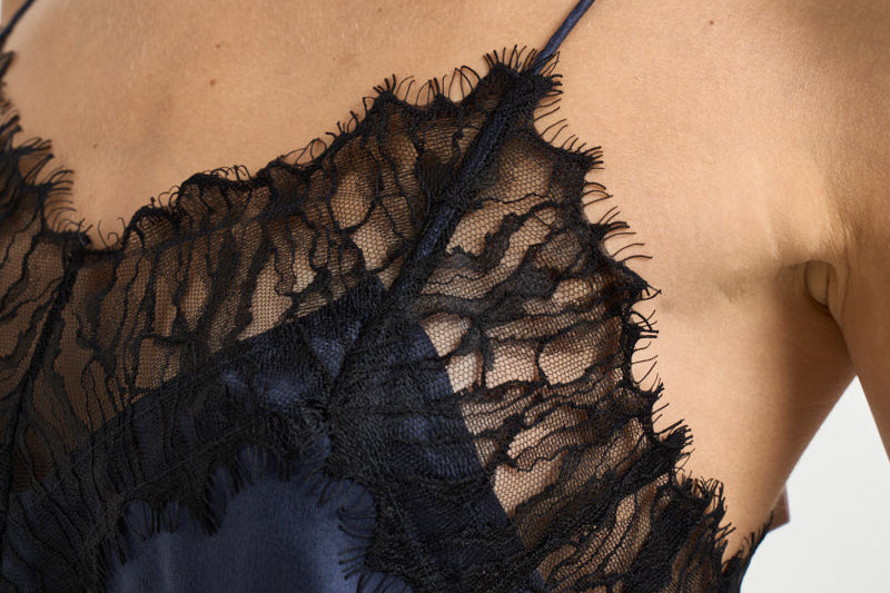 Top donna satinato blu notte NEWIN INKBLUE IRO 