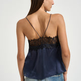Top donna satinato blu notte NEWIN INKBLUE IRO 