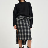 Gonna donna midi Nylane a quadri grigio NYLANE DARKGREYCHECK IRO 