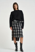 Gonna donna midi Nylane a quadri grigio NYLANE DARKGREYCHECK IRO 