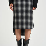 Gonna donna midi Nylane a quadri grigio NYLANE DARKGREYCHECK IRO 