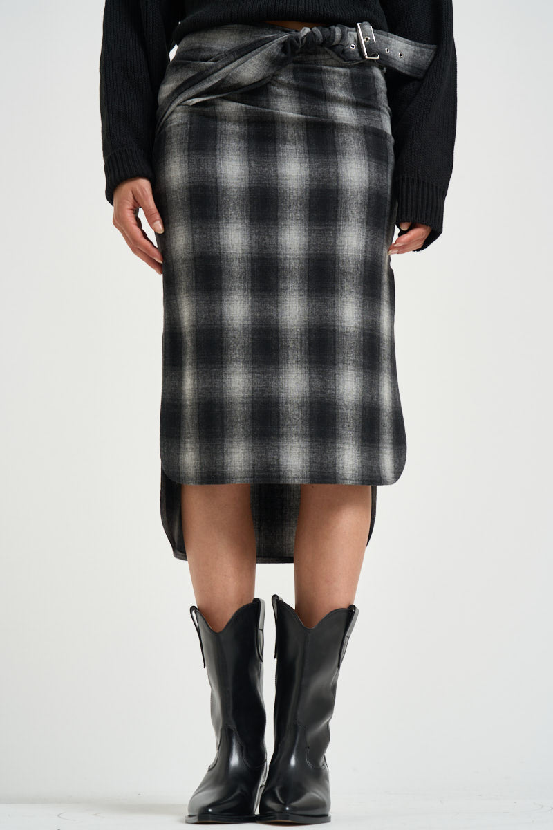 Gonna donna midi Nylane a quadri grigio NYLANE DARKGREYCHECK IRO 