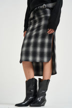 Gonna donna midi Nylane a quadri grigio NYLANE DARKGREYCHECK IRO 