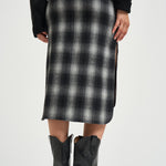Gonna donna midi Nylane a quadri grigio NYLANE DARKGREYCHECK IRO 