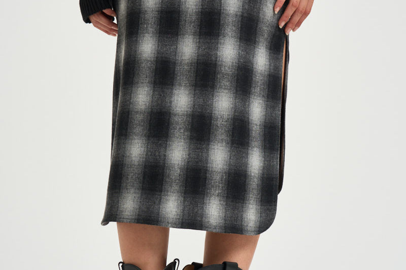 Gonna donna midi Nylane a quadri grigio NYLANE DARKGREYCHECK IRO 